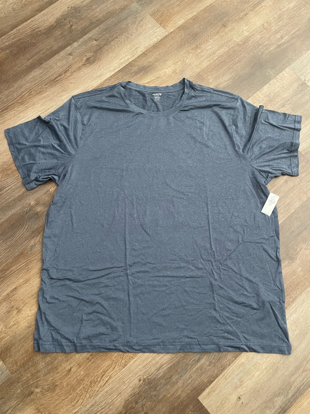 NWT Old Navy Active Men's Short-Sleeve Crew T-Shirt - Heather Navy XXXLT